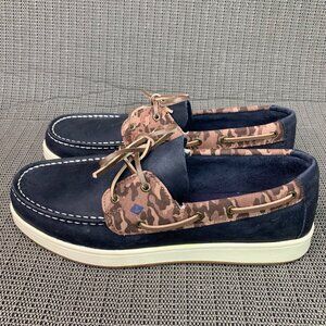 Sperry Top-Sider Boys Size 7M Navy & Camouflage Boat Shoes